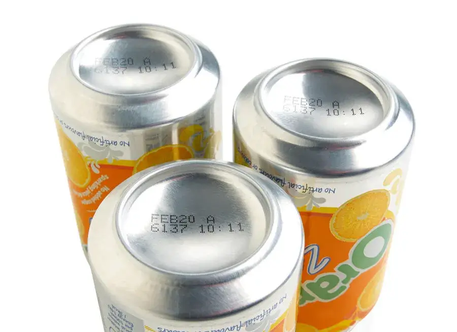 coding on drinks cans