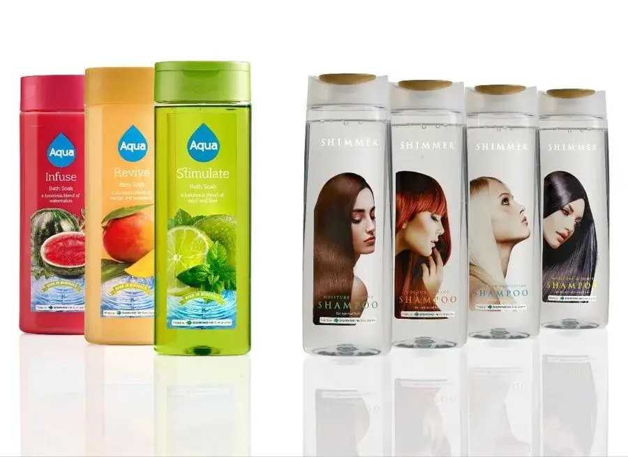 shampoo bottles with code marks